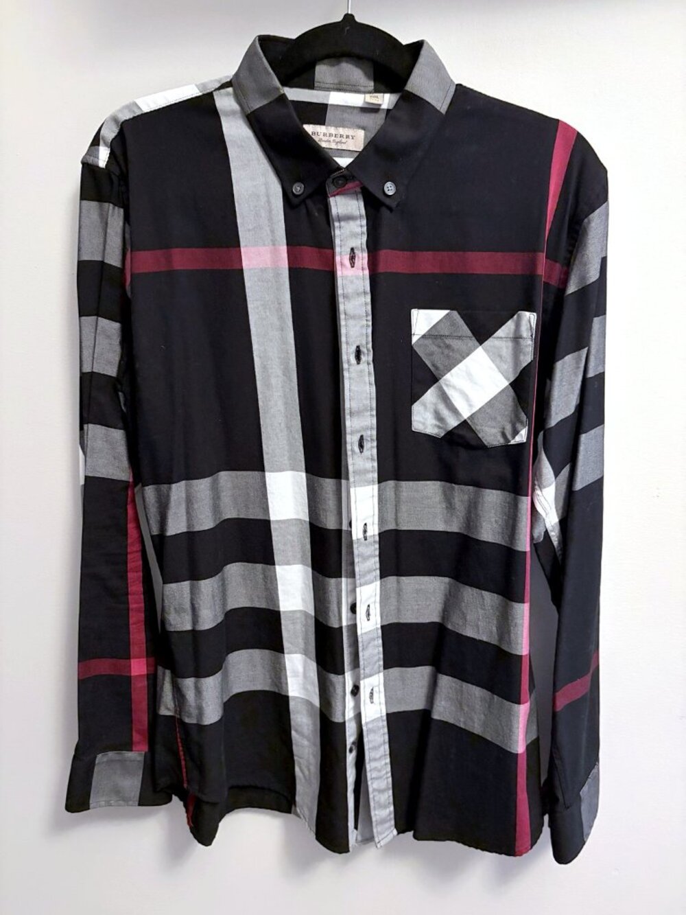 Burberry Brit Men's Black Check Plaid Button Down Shirt XXXL